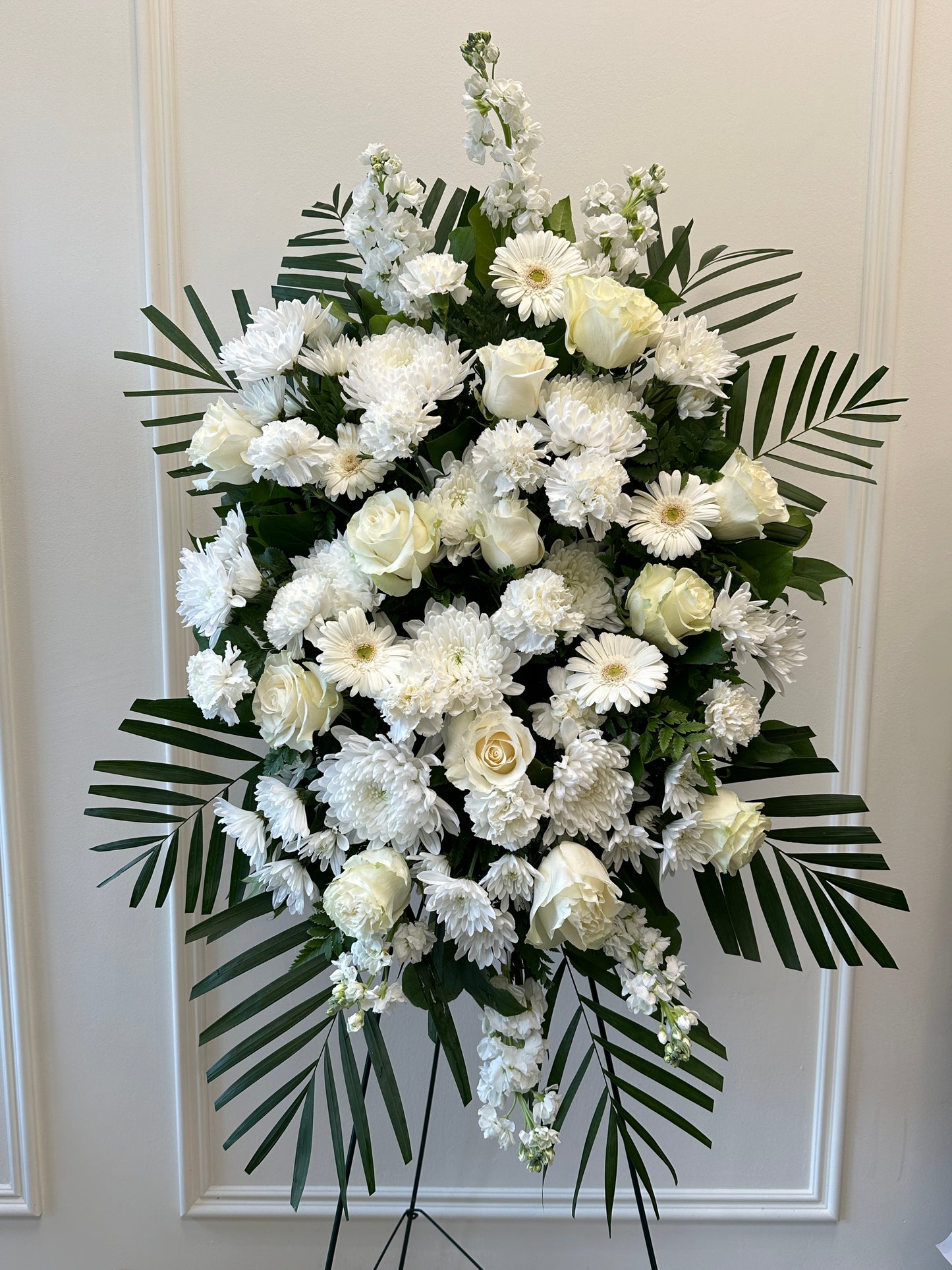 Deepest Sympathy All White Standing Spray