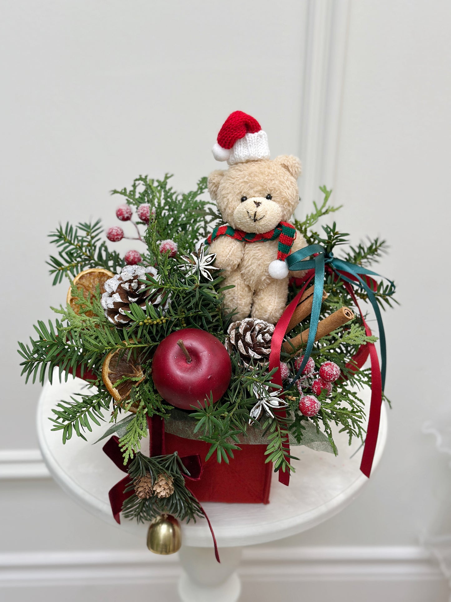 A Festive Teddy Christmas Box Centrepiece
