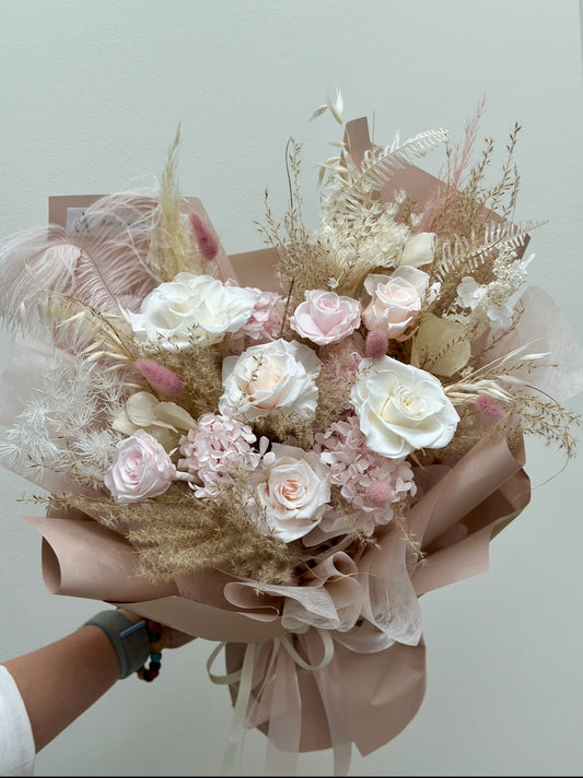 Mixed Preserved Bouquet - Pastel Blush