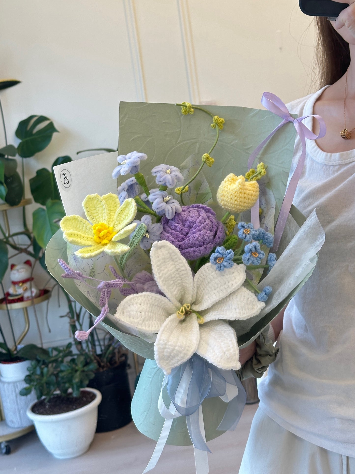 AFS Crochet Bouquet - Forever Bloom Collection (Spring Whisper）