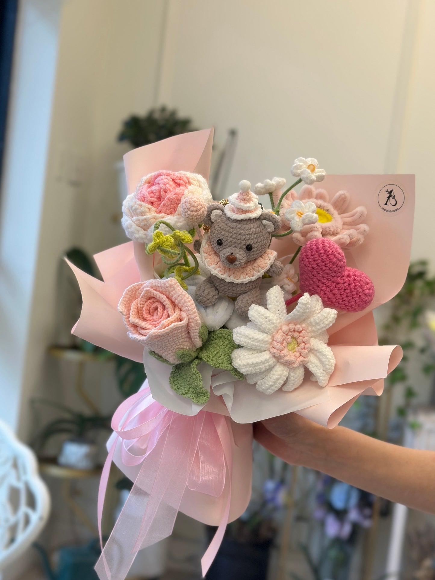 AFS Crochet Bouquet - Forever Bloom Collection (Love Mouse)