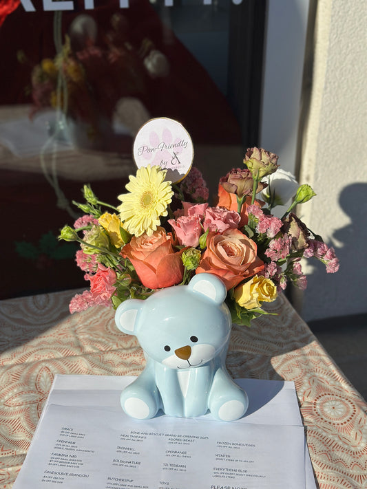 Pet-Friendly Fresh Flowers – Bear Pot  Florist’s Pick