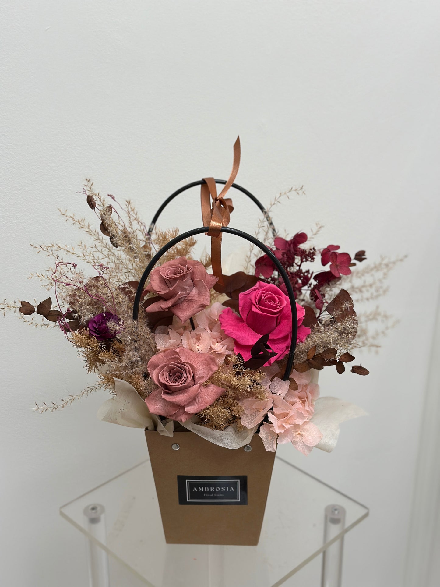Eternal Bliss Preserved Flower Basket