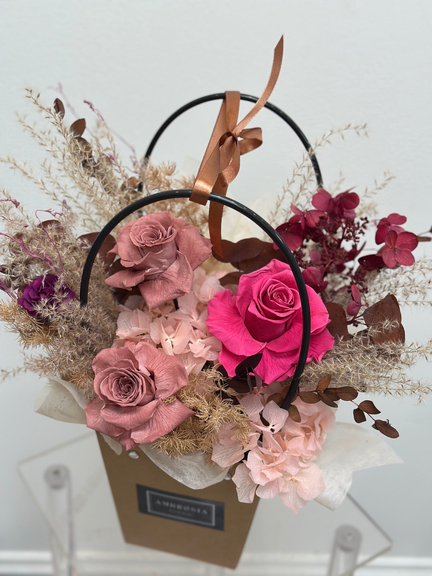 Eternal Bliss Preserved Flower Basket
