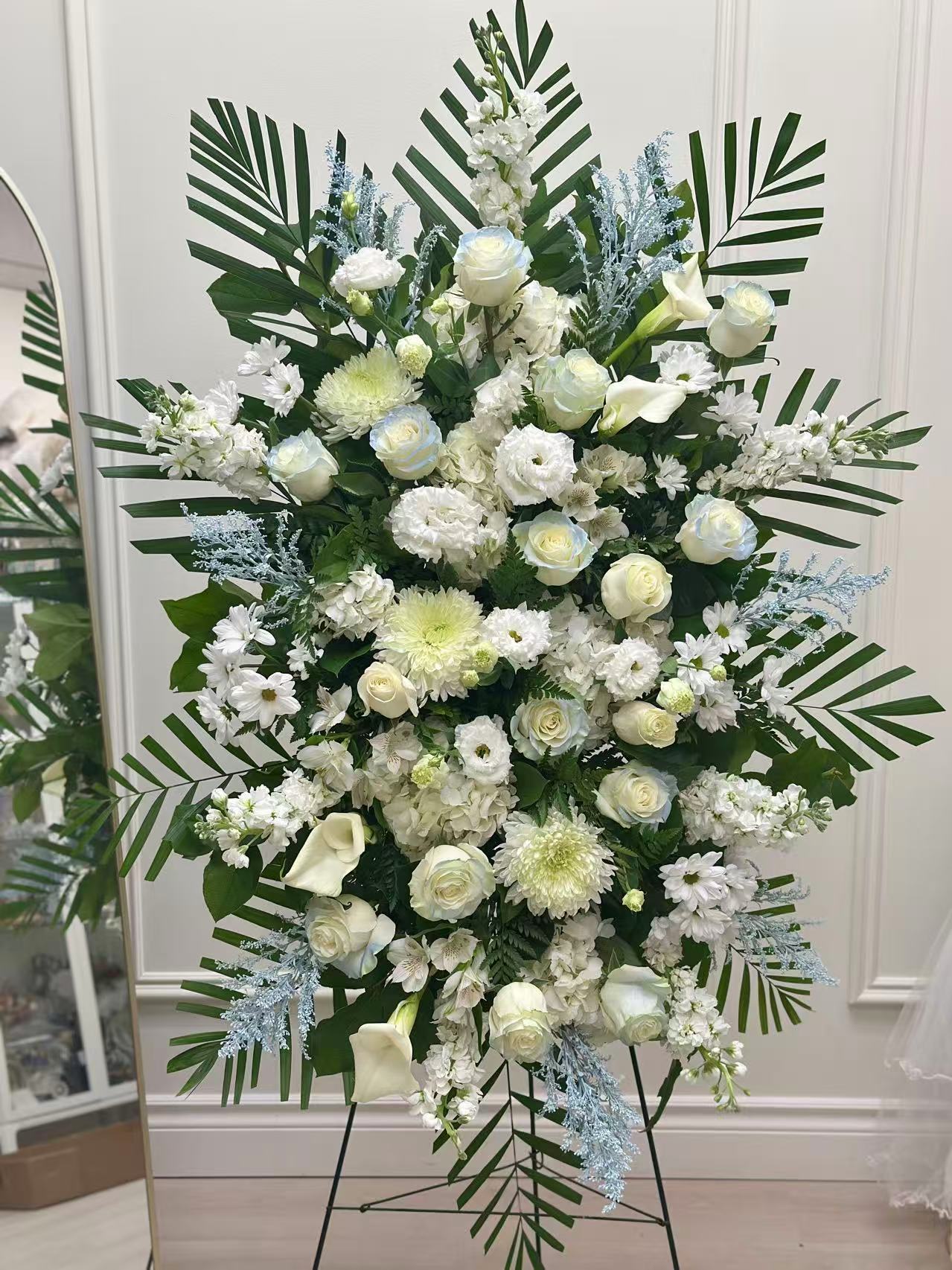 Deepest Sympathy All White Standing Spray