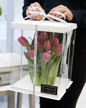 Signature Tulip Box designed by Ambrosia Floral Studio