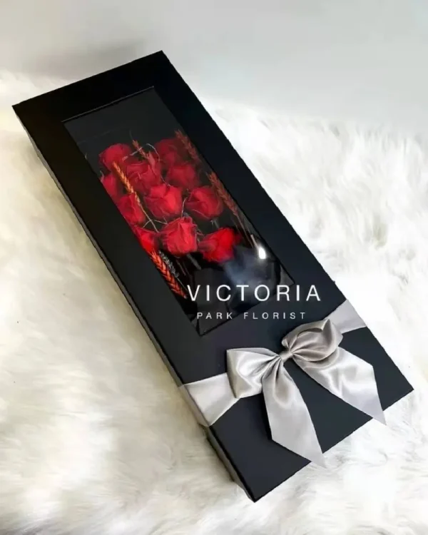 VP Red Rose Gift Box designed by Ambrosia Floral Studio